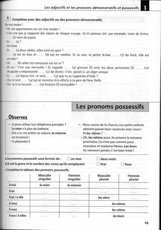 A2 ~ les exercices de grammaire, avec corrigés
