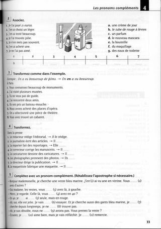 A2 ~ les exercices de grammaire, avec corrigés