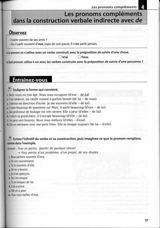 A2 ~ les exercices de grammaire, avec corrigés