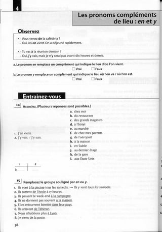 A2 ~ les exercices de grammaire, avec corrigés
