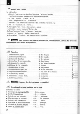 A2 ~ les exercices de grammaire, avec corrigés
