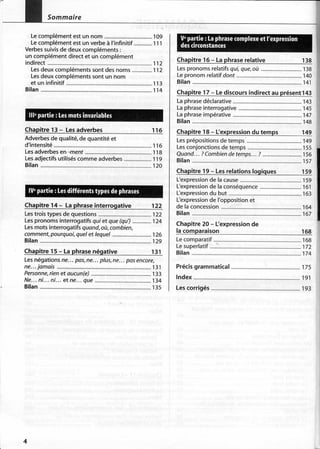 A2 ~ les exercices de grammaire, avec corrigés