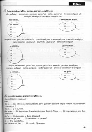 A2 ~ les exercices de grammaire, avec corrigés
