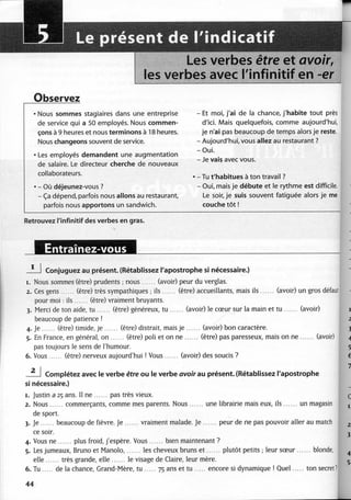 A2 ~ les exercices de grammaire, avec corrigés
