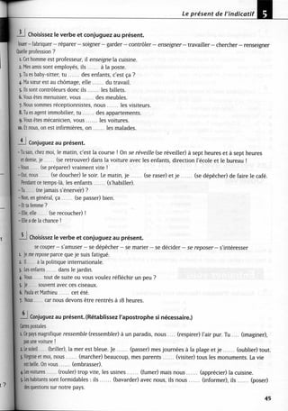 A2 ~ les exercices de grammaire, avec corrigés