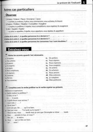 A2 ~ les exercices de grammaire, avec corrigés