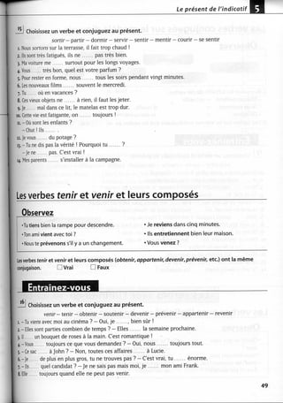 A2 ~ les exercices de grammaire, avec corrigés