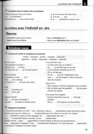 A2 ~ les exercices de grammaire, avec corrigés
