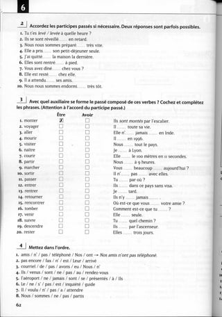A2 ~ les exercices de grammaire, avec corrigés