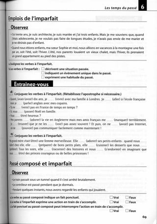A2 ~ les exercices de grammaire, avec corrigés