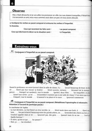 A2 ~ les exercices de grammaire, avec corrigés