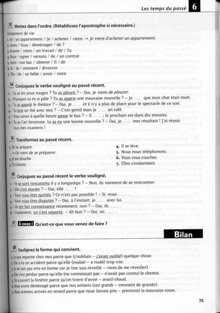 A2 ~ les exercices de grammaire, avec corrigés
