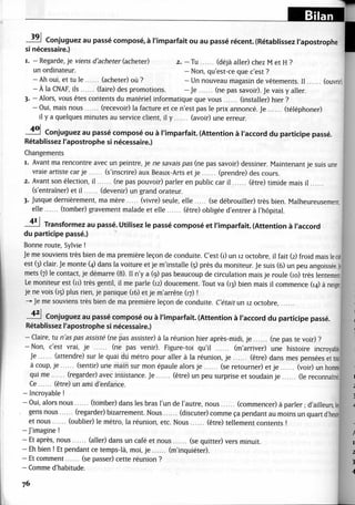 A2 ~ les exercices de grammaire, avec corrigés
