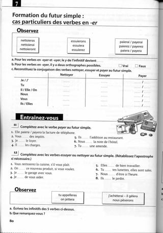 A2 ~ les exercices de grammaire, avec corrigés