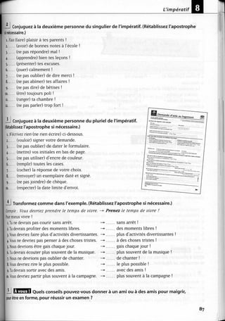 A2 ~ les exercices de grammaire, avec corrigés