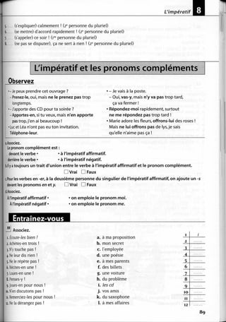 A2 ~ les exercices de grammaire, avec corrigés
