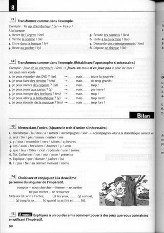 A2 ~ les exercices de grammaire, avec corrigés