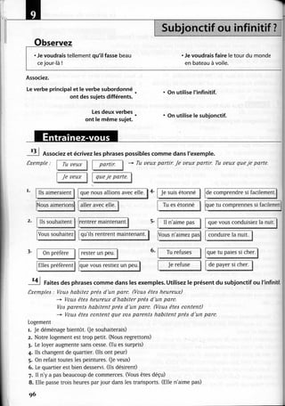 A2 ~ les exercices de grammaire, avec corrigés
