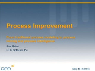 Dare to improve
Jani Heino
QPR Software Plc.
 