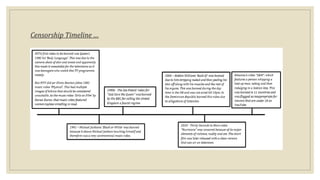 Censorship Timeline …
 