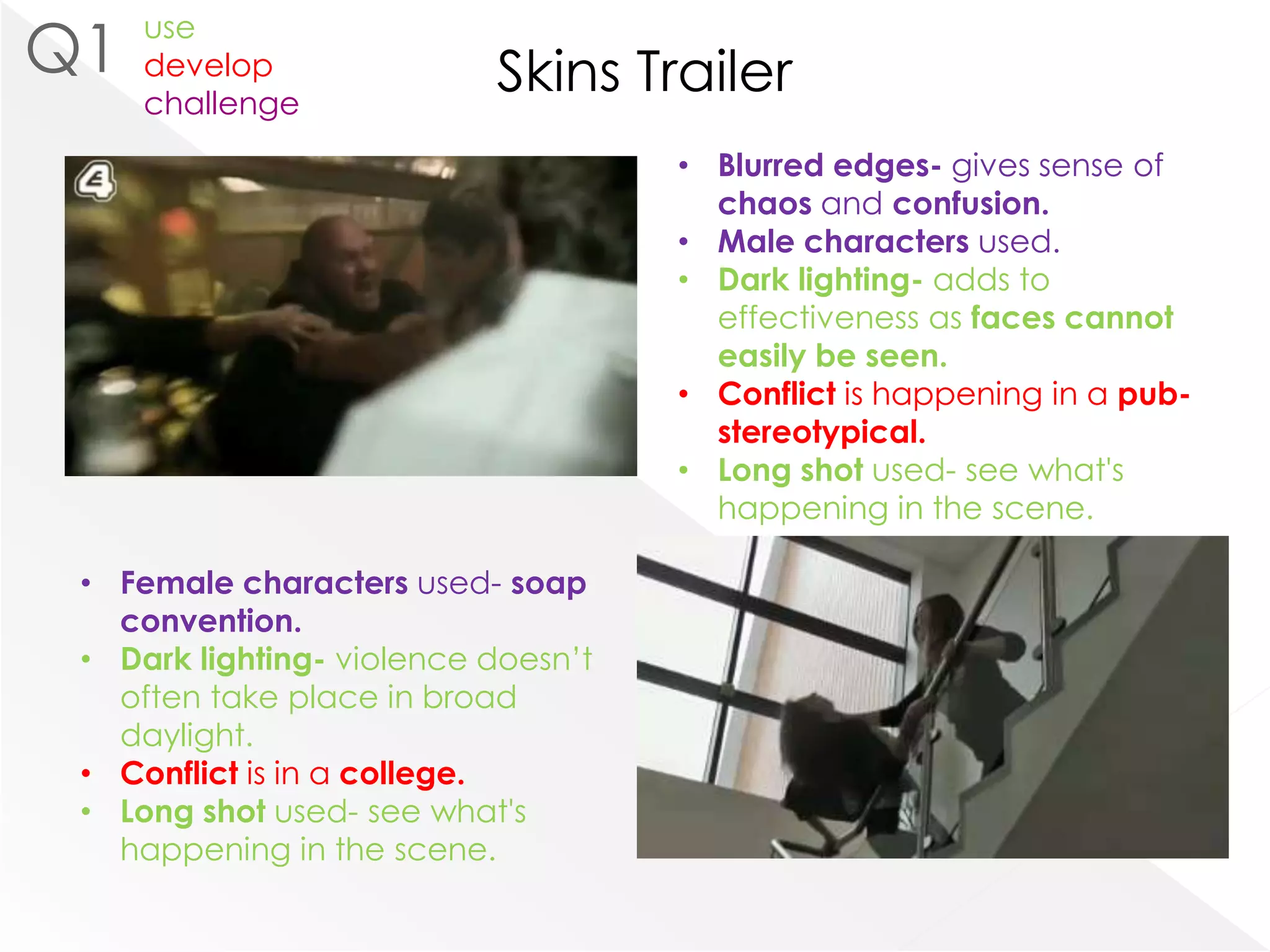 usedevelopchallengeQ190210 TrailerCamera focuses on female character- soaps conventionally aimed at women.