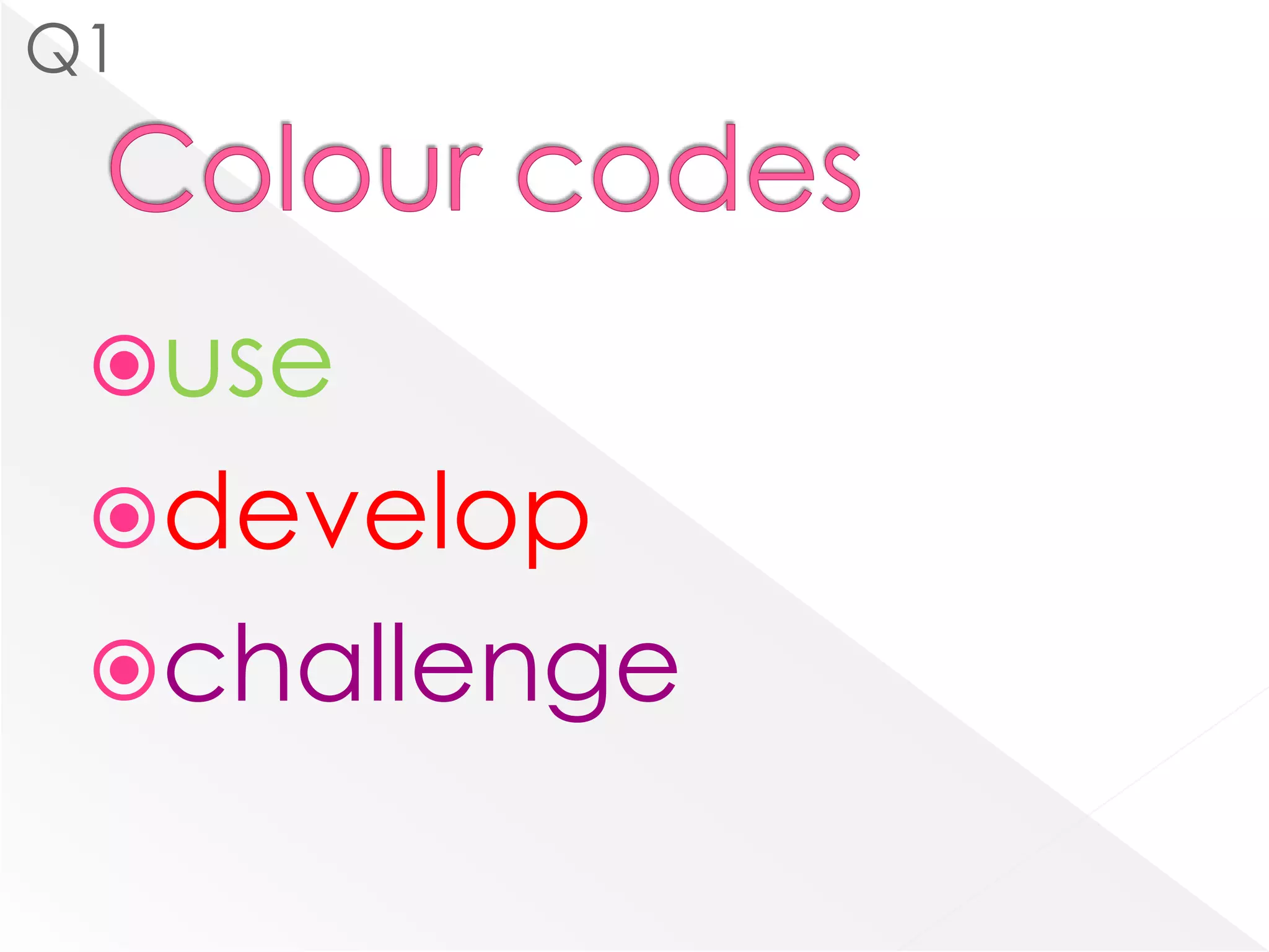 Q1Colour codesusedevelopchallenge