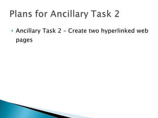 Ancillary Task 2 – Create two hyperlinked web pages 