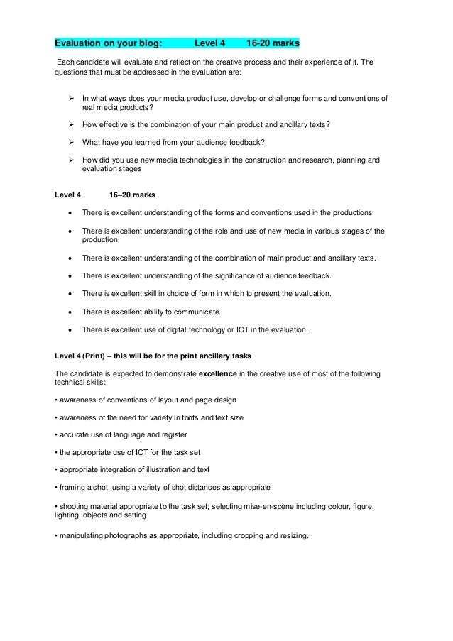 A2 Media Studies Blog Checklist -