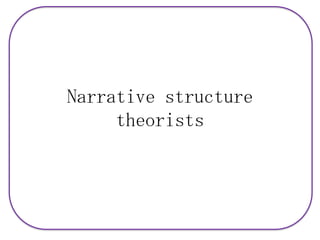 Narrative structure
theorists
 