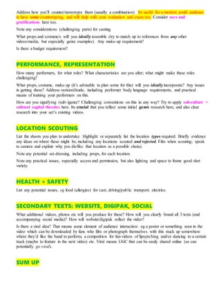 Address how you’ll counter/stereotype them (usually a combination). Its useful for a modern youth audience
to have some co...