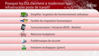 Pourquoi les DSI cherchent à moderniser leur infrastructure poste de travail? 
Problématique de sécurité 
Simplifier la gestion de l’environnement utilisateur 
Faciliter les migrations bureautiques 
7 
Initiatives écologiques (green) 
‘Consumerisation’, Initiatives BYOD , Mobilité 
Réduction budgétaire  