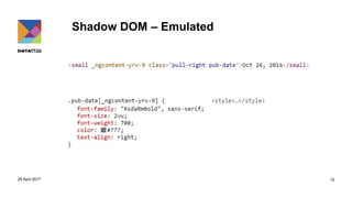 Shadow DOM – Emulated
29 April 2017 12
 