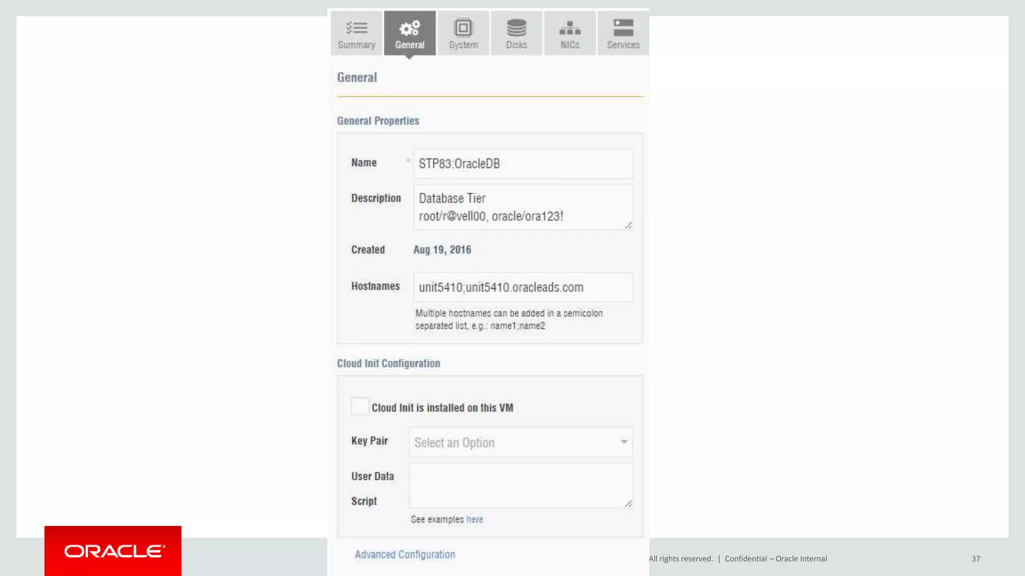 Copyright © 2016, Oracle and/or its affiliates. All rights reserved. | Confidential – Oracle Internal 37
 