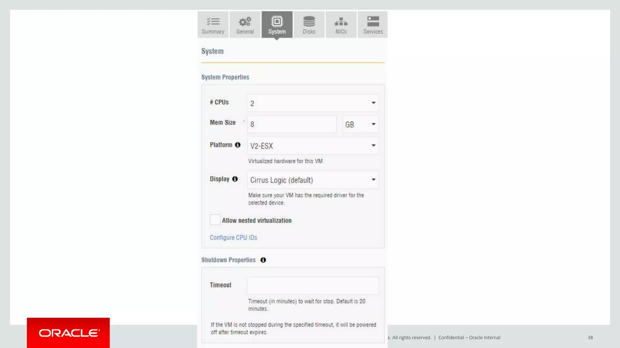 Copyright © 2016, Oracle and/or its affiliates. All rights reserved. | Confidential – Oracle Internal 38
 