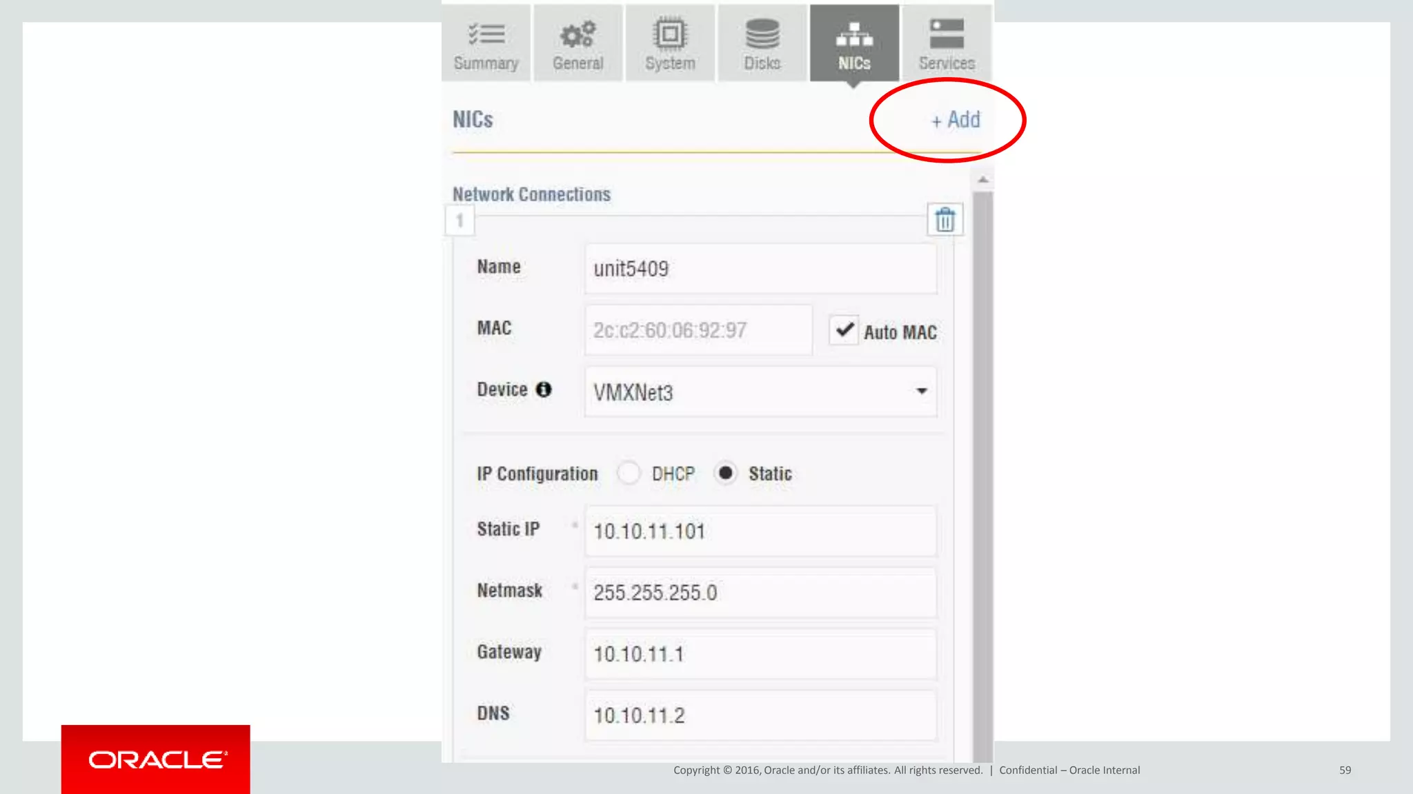 Copyright © 2016, Oracle and/or its affiliates. All rights reserved. | Confidential – Oracle Internal 59
 