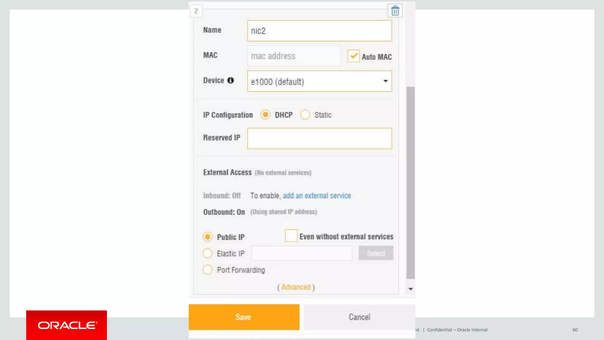 Copyright © 2016, Oracle and/or its affiliates. All rights reserved. | Confidential – Oracle Internal 60
 