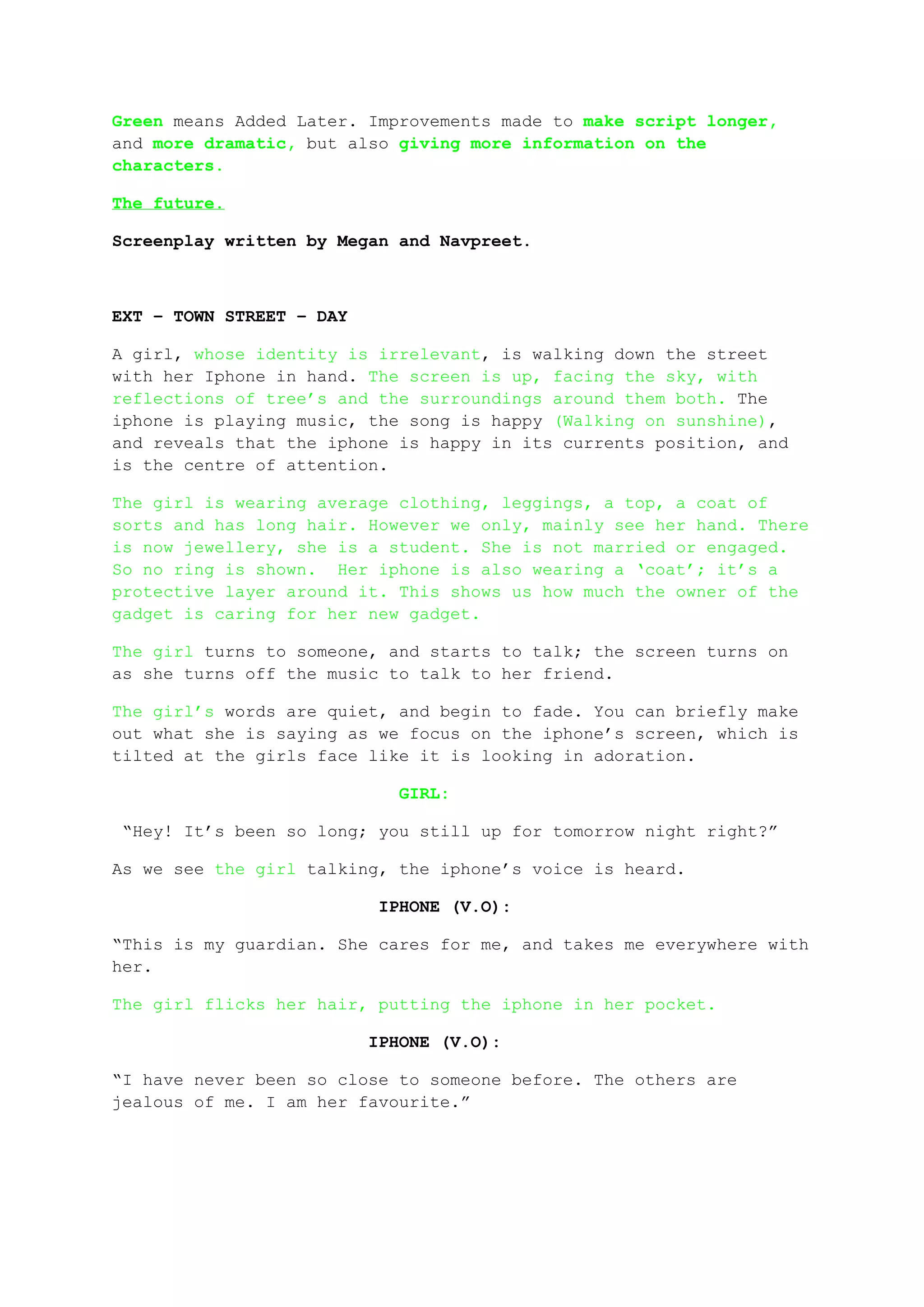 A2 script the future showing changes | PDF