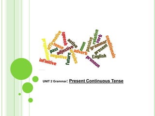 UNIT 2 Grammar: Present Continuous Tense
 