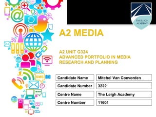 Candidate Name
Candidate Number
Centre Name
Centre Number
Mitchel Van Coevorden
3222
The Leigh Academy
11601
 