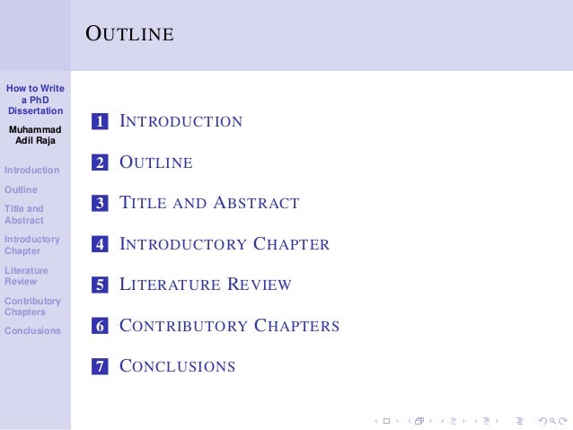 How to write chapter 5 of a dissertation