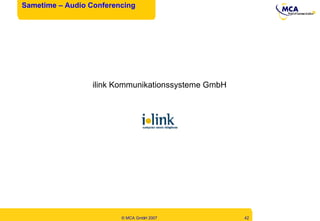 ilink Kommunikationssysteme GmbH Sametime – Audio Conferencing 