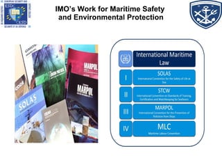 IMO’s Work for Maritime Safety
and Environmental Protection
 