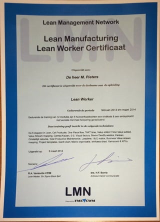 Lean Worker Certificaat