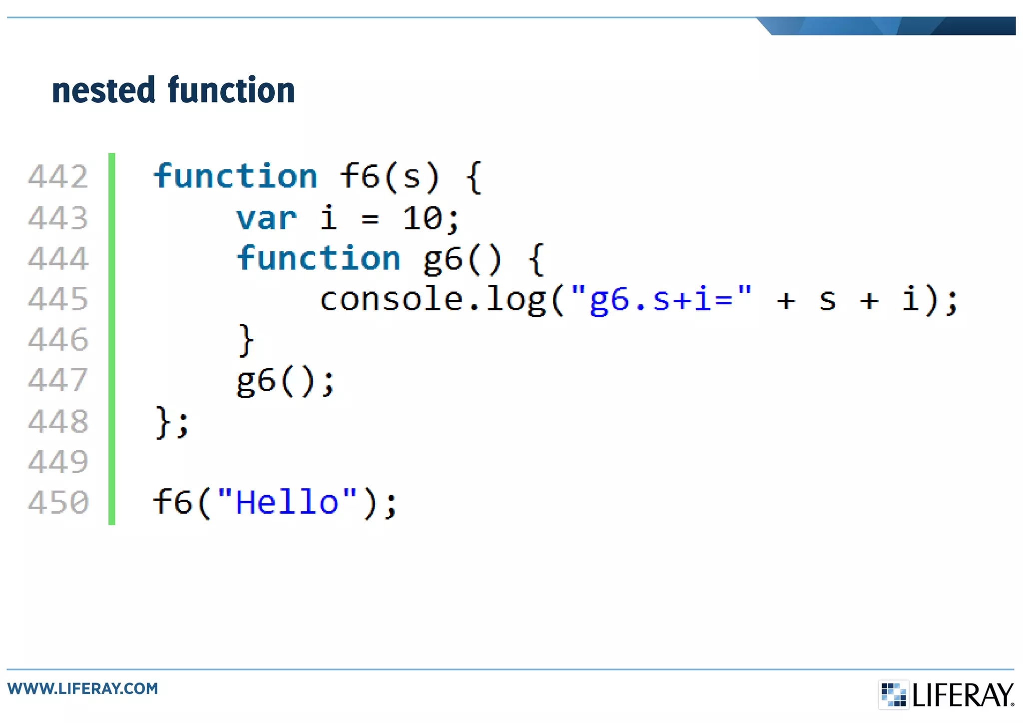 nested function
 