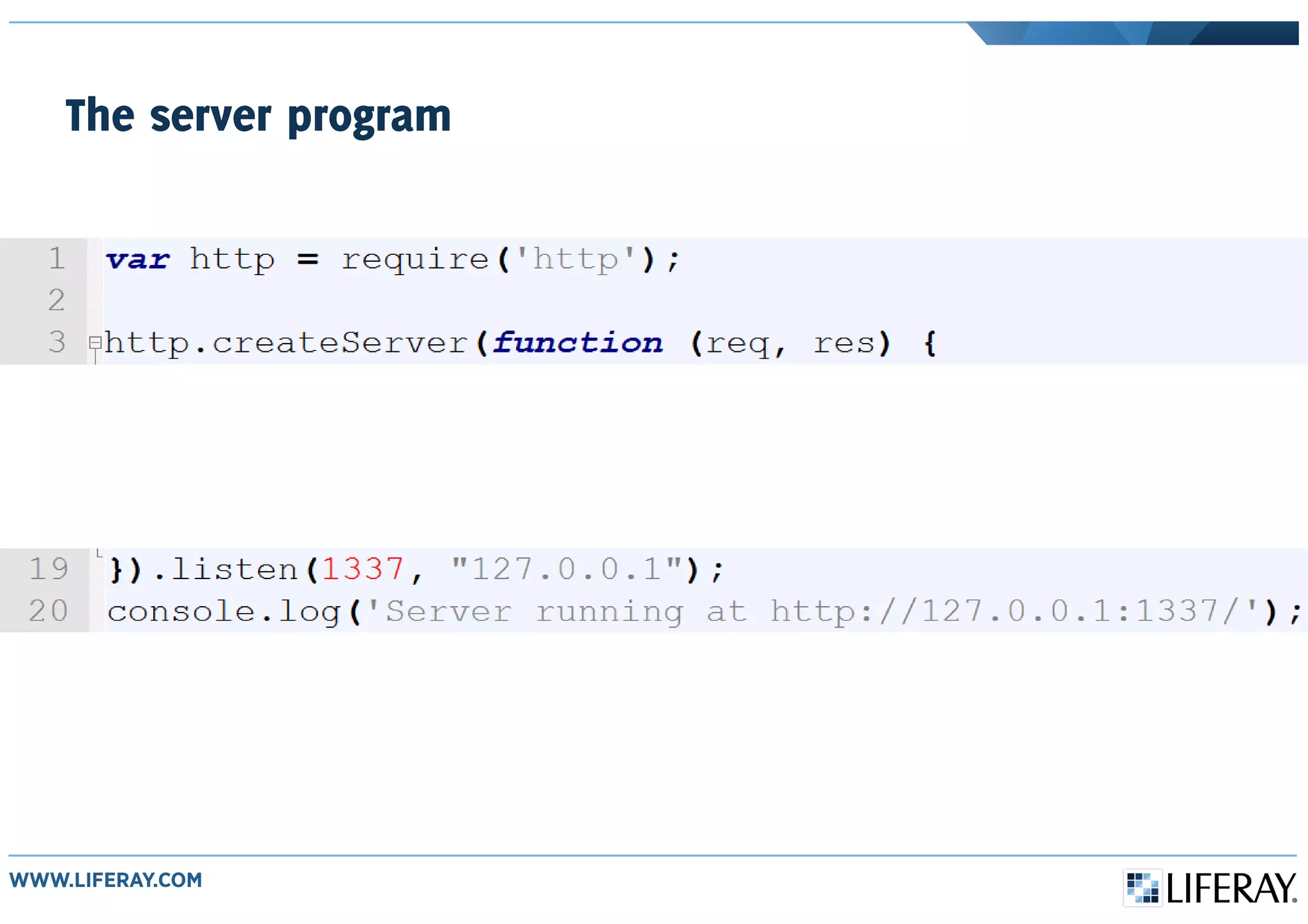 The server program
 