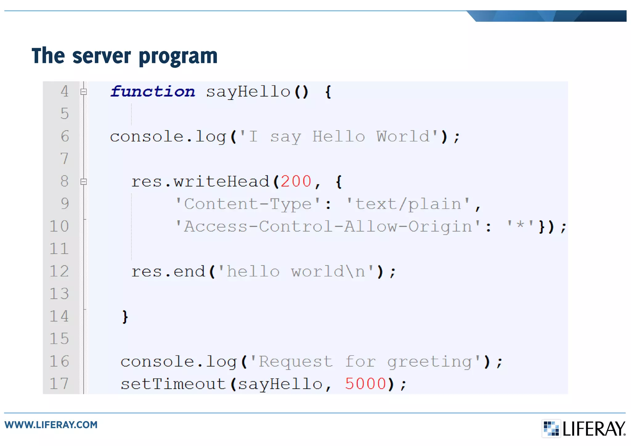 The server program
 