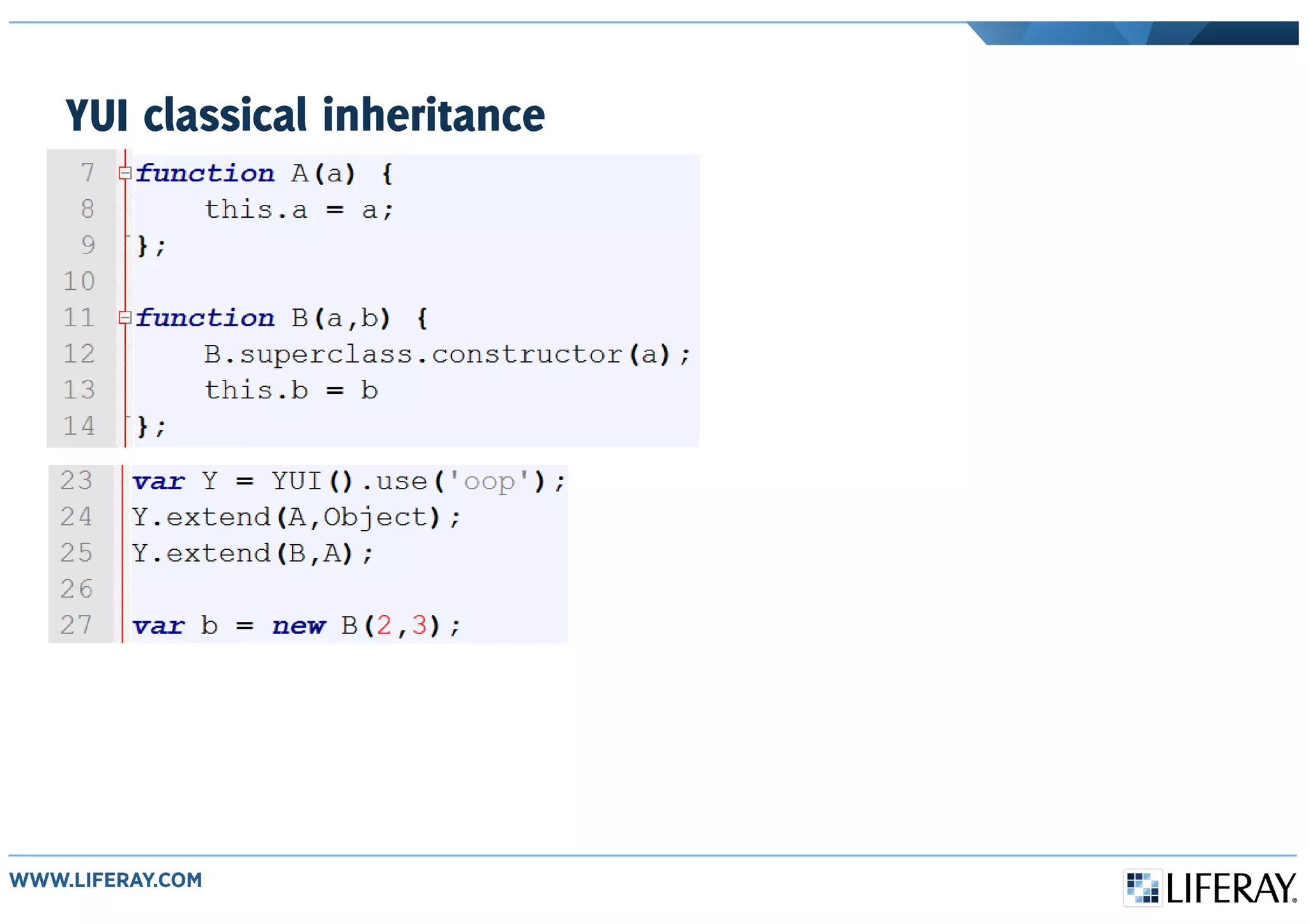 YUI classical inheritance
 