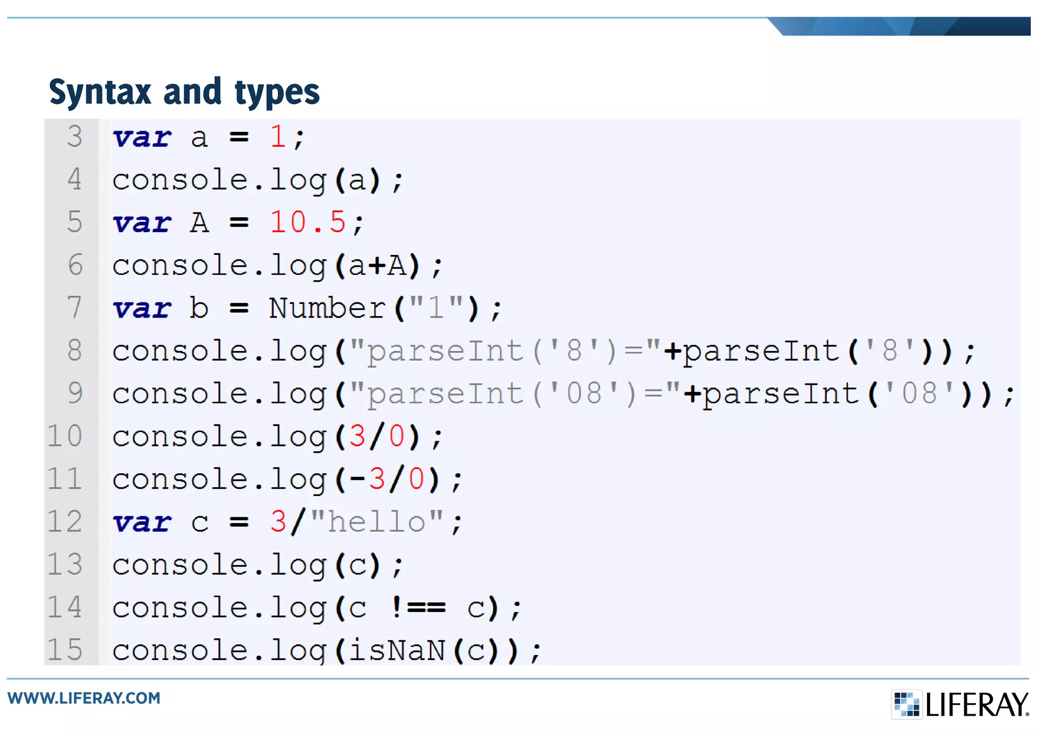 Syntax and types
 