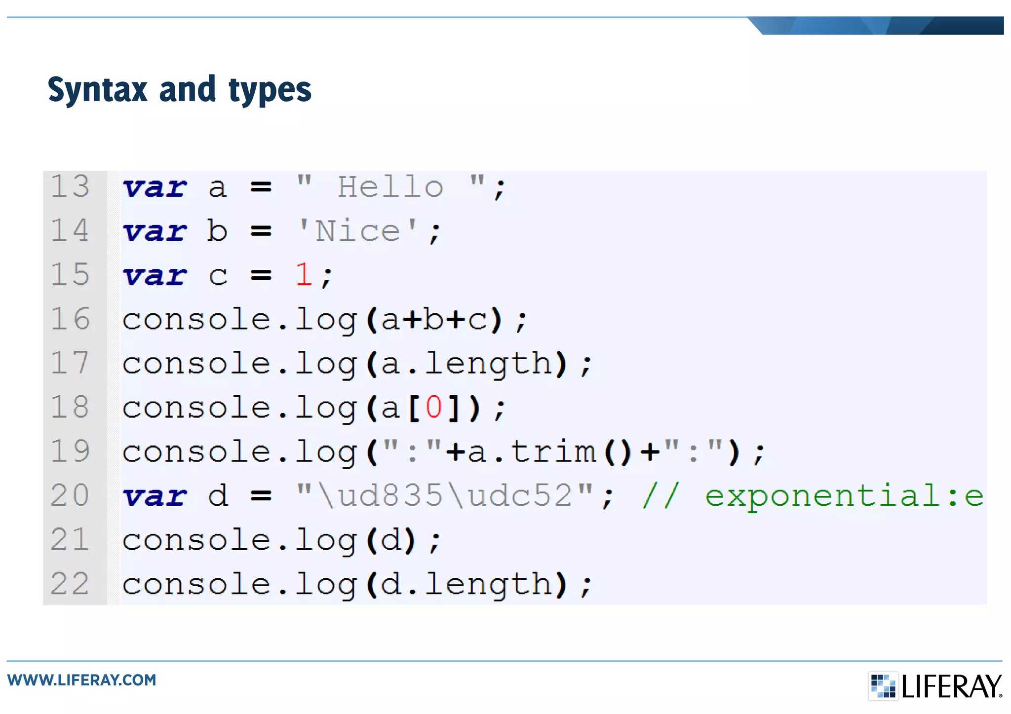 Syntax and types
 
