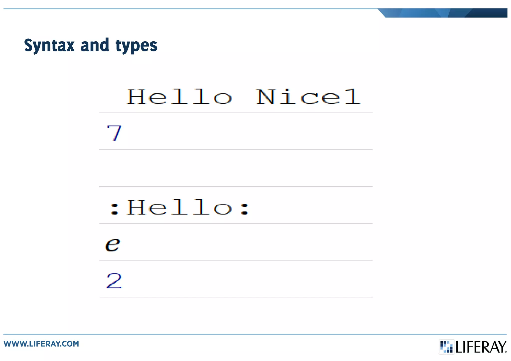Syntax and types
 